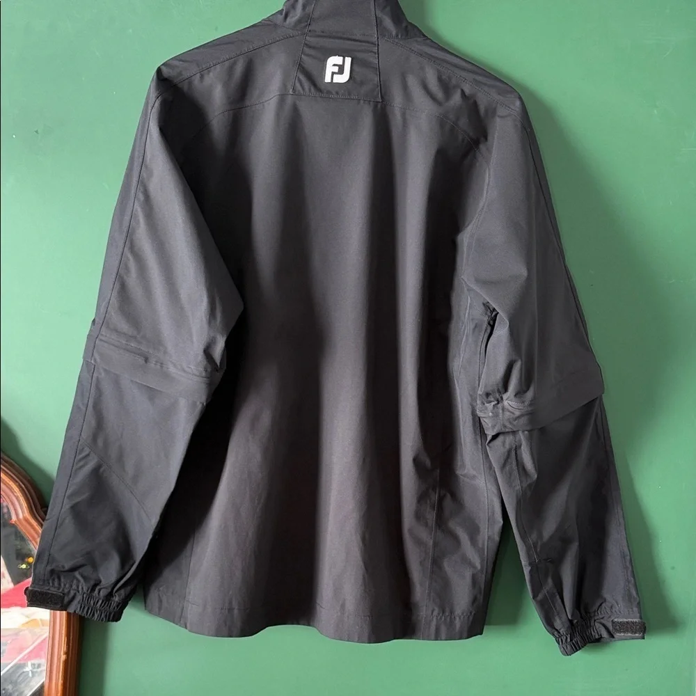 FootJoy DRYJOYS Convertible Arms Mens M Classic Black Windbreaker Golf - Picture 9 of 9